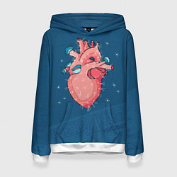 Толстовка-худи женская Папин Олимпос, цвет: 3D-белый