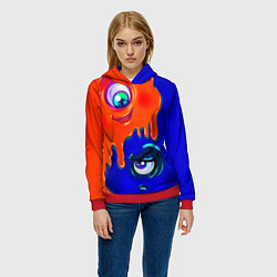 Толстовка-худи женская FUNNY EYES, цвет: 3D-красный — фото 2