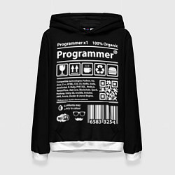 Толстовка-худи женская Programmer, цвет: 3D-белый