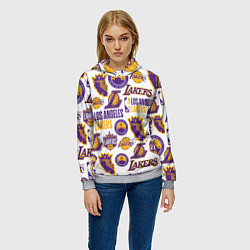 Толстовка-худи женская LAKERS LOGO, цвет: 3D-меланж — фото 2