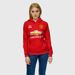 Толстовка-худи женская MANCHESTER UNITED 2021 - HOME, цвет: 3D-красный — фото 2