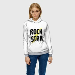 Толстовка-худи женская Rock star, цвет: 3D-меланж — фото 2