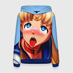 Толстовка-худи женская SAILOR MOON AHEGAO, цвет: 3D-синий