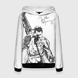 Толстовка-худи женская Freddie Mercury, цвет: 3D-черный