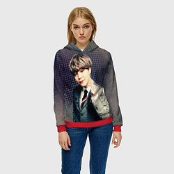 Толстовка-худи женская BTS Jimin, цвет: 3D-красный — фото 2