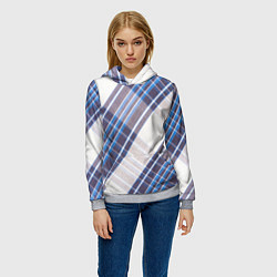 Толстовка-худи женская Шотландка Z, цвет: 3D-меланж — фото 2