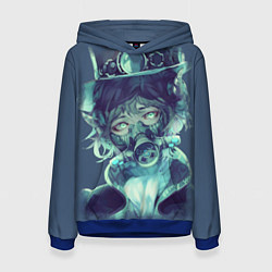 Толстовка-худи женская Маска Аниме, цвет: 3D-синий