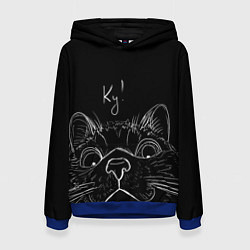Толстовка-худи женская Говорящий кот, цвет: 3D-синий