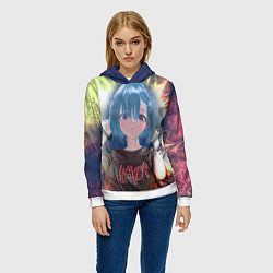 Толстовка-худи женская Rem Slayer, цвет: 3D-белый — фото 2