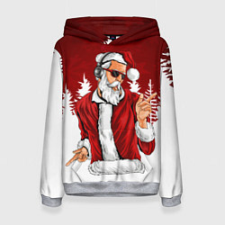 Толстовка-худи женская Music Santa, цвет: 3D-меланж