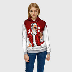 Толстовка-худи женская Music Santa, цвет: 3D-меланж — фото 2