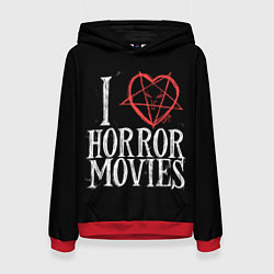 Толстовка-худи женская I Love Horror Movies, цвет: 3D-красный