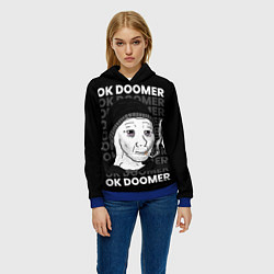 Толстовка-худи женская OK DOOMER, цвет: 3D-синий — фото 2