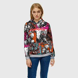 Толстовка-худи женская Cyberpunk 2077, цвет: 3D-меланж — фото 2