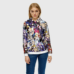 Толстовка-худи женская GENSHIN IMPACT, цвет: 3D-белый — фото 2