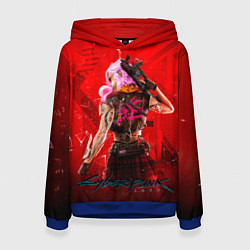 Толстовка-худи женская КИБЕРПАНК 2077, цвет: 3D-синий