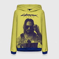Толстовка-худи женская Cyberpunk 2077, цвет: 3D-синий