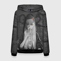 Толстовка-худи женская Zero Two, цвет: 3D-черный