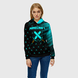 Толстовка-худи женская Minecraft, цвет: 3D-черный — фото 2