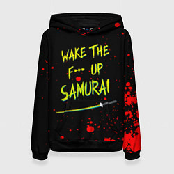 Толстовка-худи женская WAKE THE F*** UP SAMURAI, цвет: 3D-черный