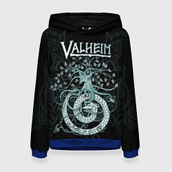 Толстовка-худи женская Valheim, цвет: 3D-синий