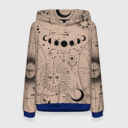 Толстовка-худи женская Звездное небо, цвет: 3D-синий