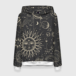 Толстовка-худи женская Звездное небо, цвет: 3D-белый