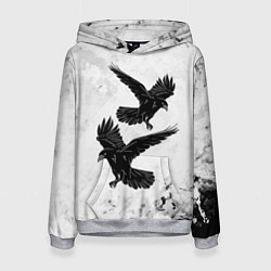 Толстовка-худи женская Gothic crows, цвет: 3D-меланж
