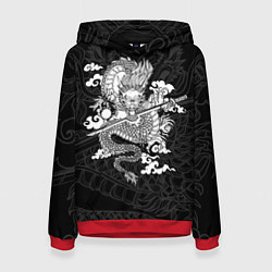 Толстовка-худи женская ДРАКОН DRAGON, цвет: 3D-красный