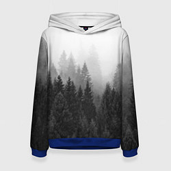 Толстовка-худи женская Туманный лес, цвет: 3D-синий