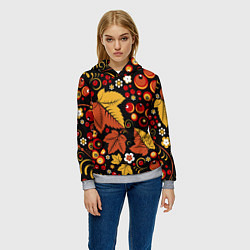 Толстовка-худи женская ХОХЛОМА, цвет: 3D-меланж — фото 2