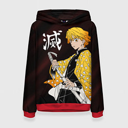 Толстовка-худи женская КЛИНОК РАССЕКАЮЩИЙ ДЕМОНОВ, цвет: 3D-красный