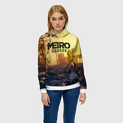 Толстовка-худи женская Metro Exodus, цвет: 3D-белый — фото 2