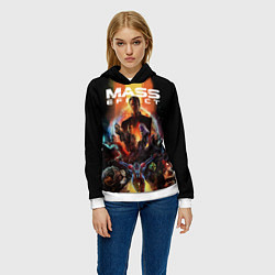 Толстовка-худи женская Mass effect, цвет: 3D-белый — фото 2