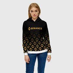 Толстовка-худи женская BINANCE БИНАНС БИРЖА, цвет: 3D-белый — фото 2