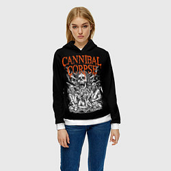 Толстовка-худи женская Cannibal Corpse, цвет: 3D-белый — фото 2