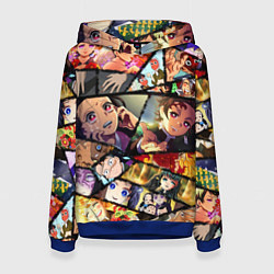 Толстовка-худи женская КЛИНОК РАССЕКАЮЩИЙ ДЕМОНОВ, цвет: 3D-синий