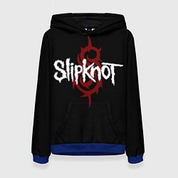 Толстовка-худи женская Slipknot Надпись, цвет: 3D-синий