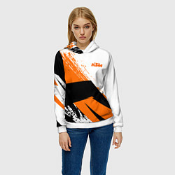 Толстовка-худи женская KTM КТМ Z, цвет: 3D-белый — фото 2