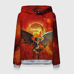 Толстовка-худи женская Ангел и демон, цвет: 3D-меланж