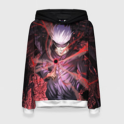 Толстовка-худи женская Магическая битва, цвет: 3D-белый