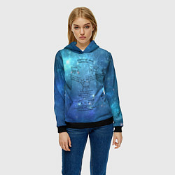 Толстовка-худи женская Барашек Маленького Принца, цвет: 3D-черный — фото 2