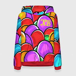 Толстовка-худи женская Happy Easter, цвет: 3D-красный