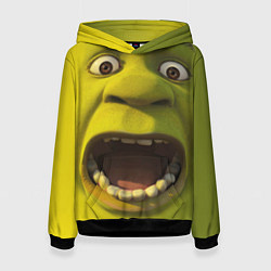 Толстовка-худи женская Shrek is Yelling, цвет: 3D-черный