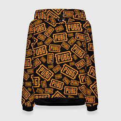 Толстовка-худи женская PUBG ПАБГ УЗОР, цвет: 3D-черный