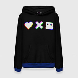 Толстовка-худи женская Love Death and Robots Glitch, цвет: 3D-синий