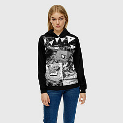 Толстовка-худи женская Initial d, цвет: 3D-черный — фото 2