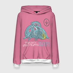 Толстовка-худи женская 21 pilots scaled and icy dragon, цвет: 3D-белый