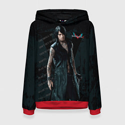 Толстовка-худи женская V in DMC, цвет: 3D-красный