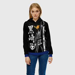 Толстовка-худи женская Bleach, Ичиго с мечом, цвет: 3D-синий — фото 2